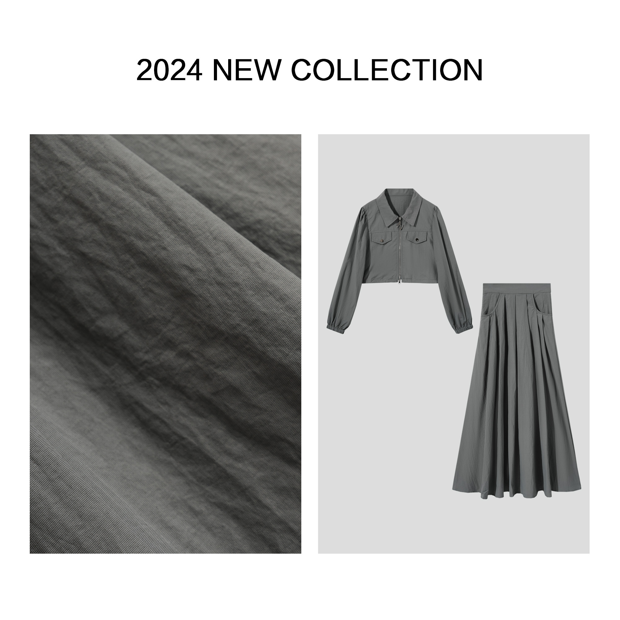 【龙哥专属】D1F17036B 时尚两件式套裙上衣与半身裙组合9245