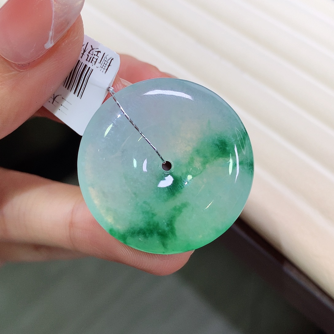 翡翠18K金镶嵌颈饰28.6-5.8