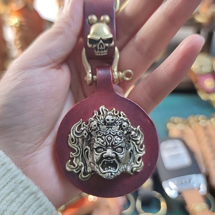 A***ʳ红棕色大黑天圆盘钥匙扣