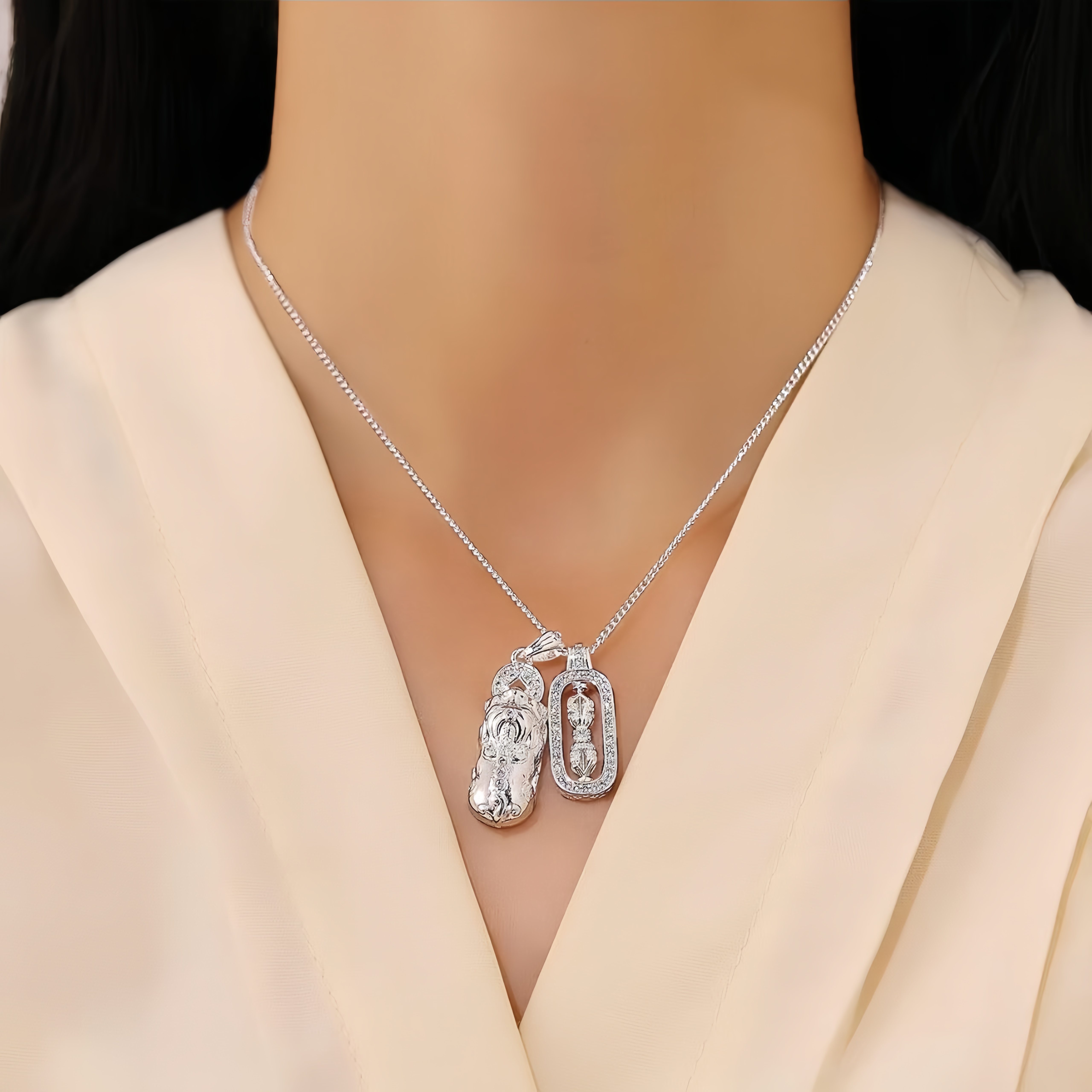  设计百搭貔貅项链简约气质小众素链827