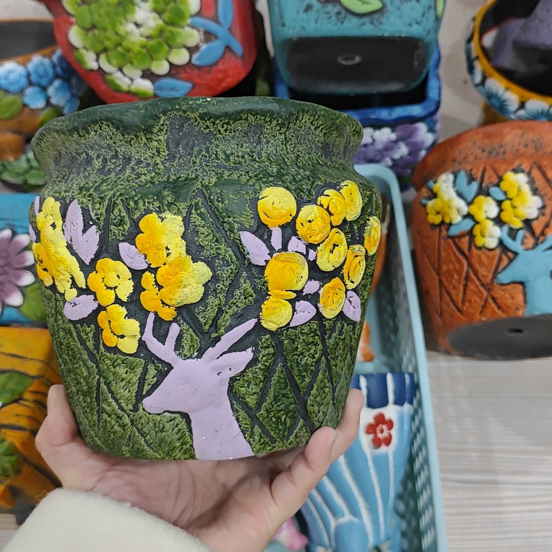 红陶吸水透气的白陶花盆凑满12发货