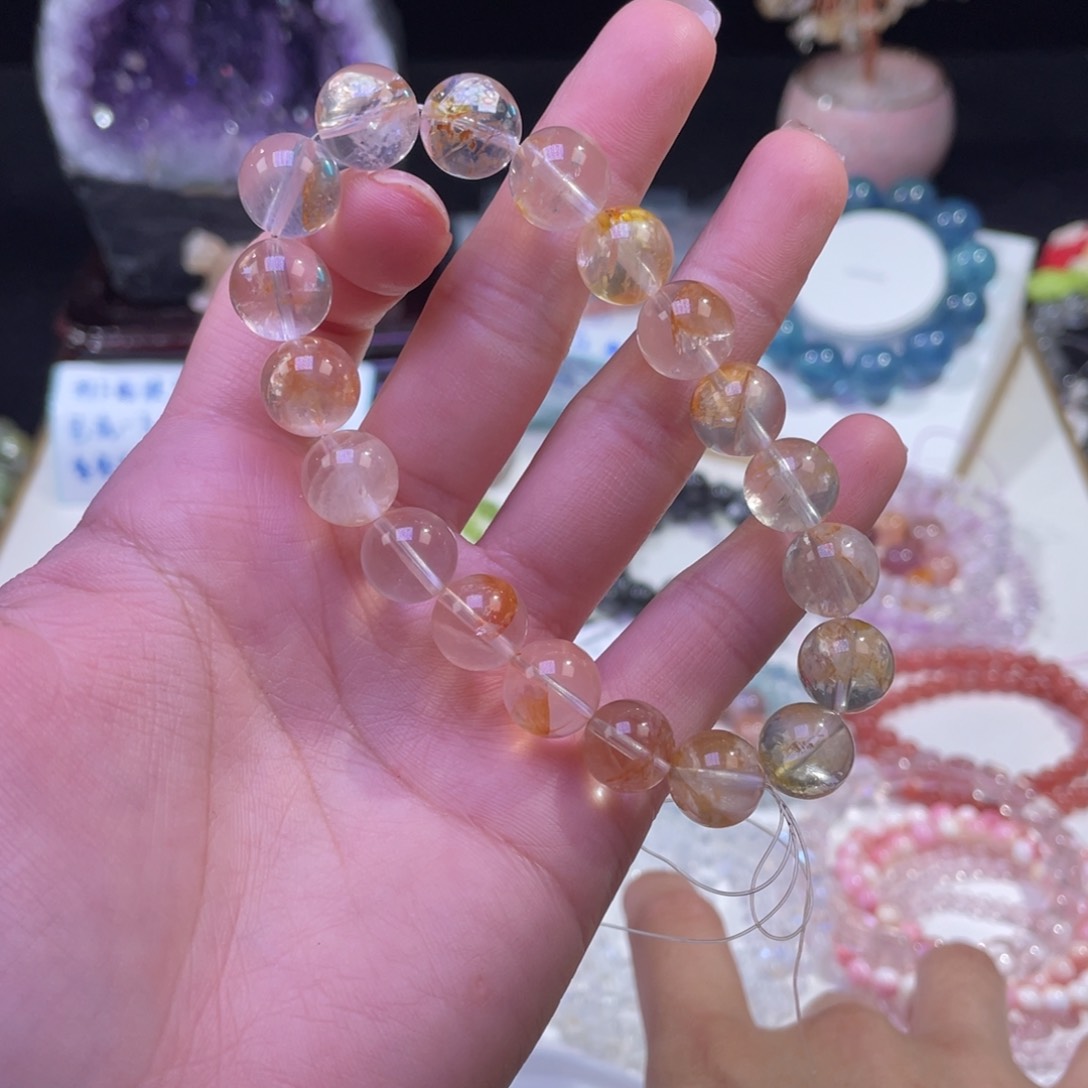 未镶嵌手链水晶渐变双色胶花11mm