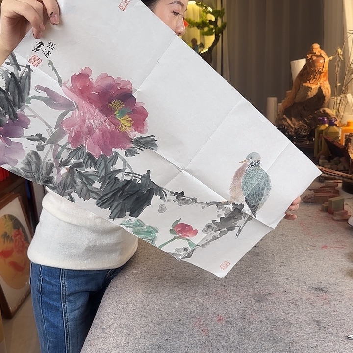 书法张健老师国画花鸟