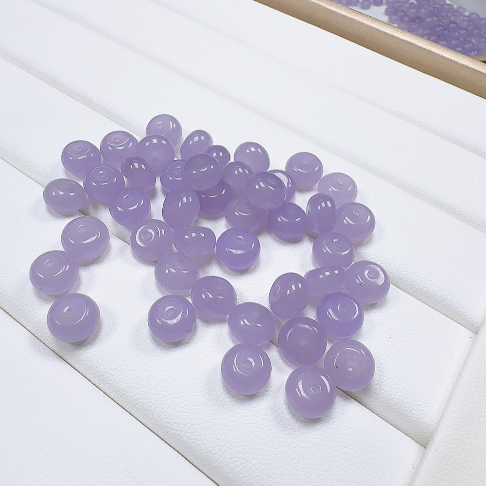 天然缅料A货  茄紫算盘珠 8x5mm左右 发一