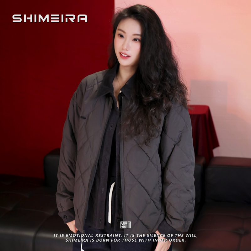 SHIMEIRA迟山什美/115冬季新款90白鸭绒羽绒服男休闲保暖翻领外套