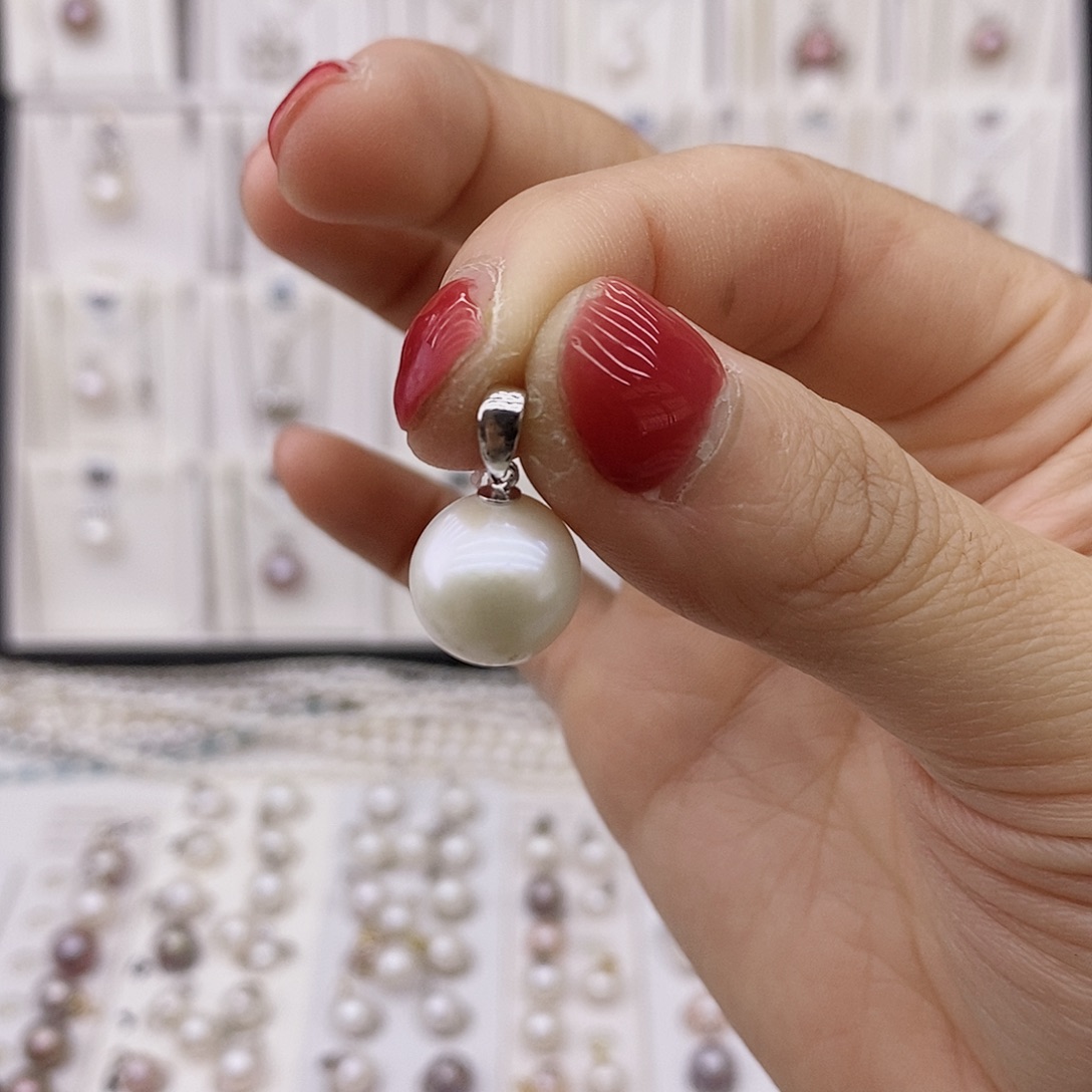 淡水珍珠吊坠(不含链)银S925镶嵌