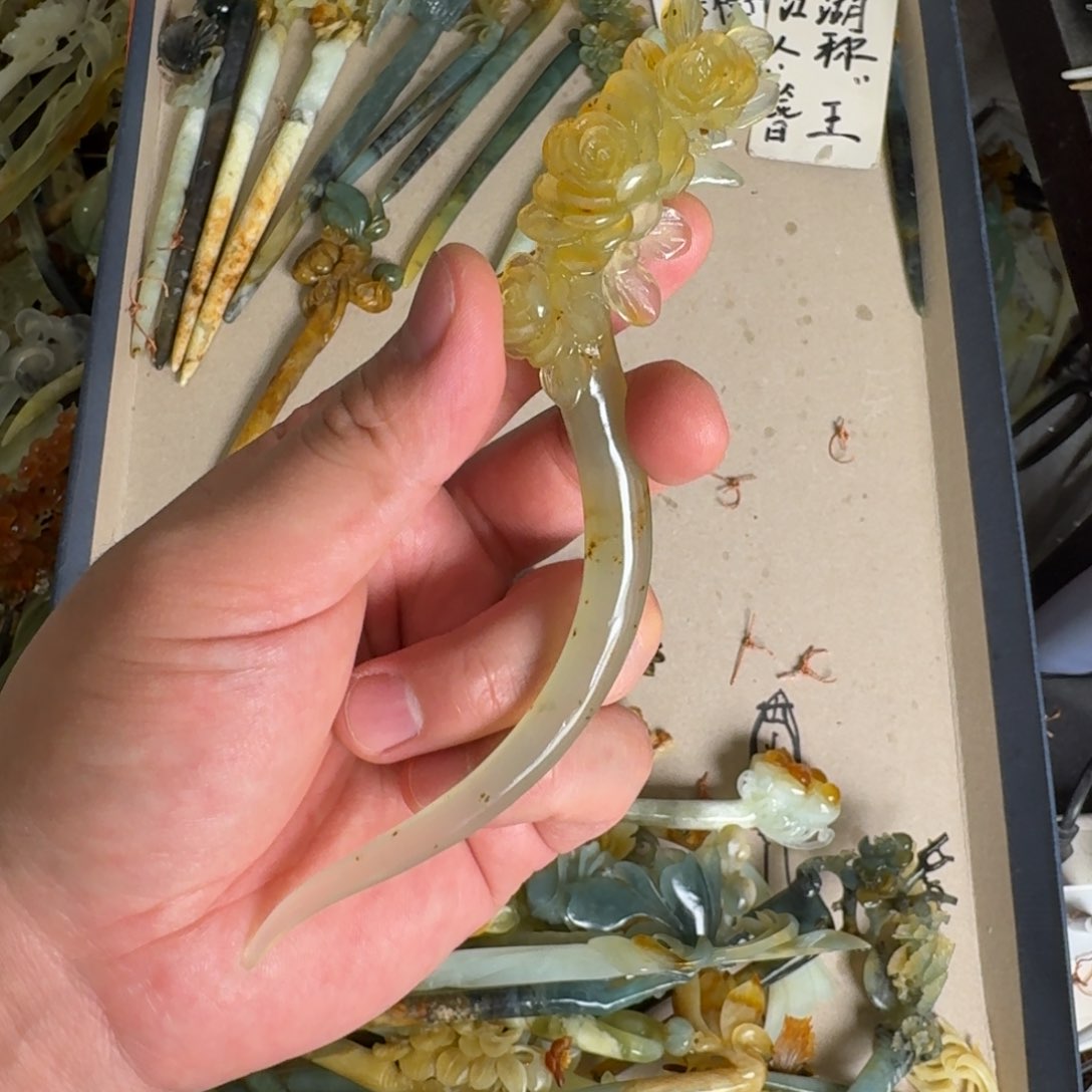 岫玉发饰未镶嵌明君玉簪贼拉好看