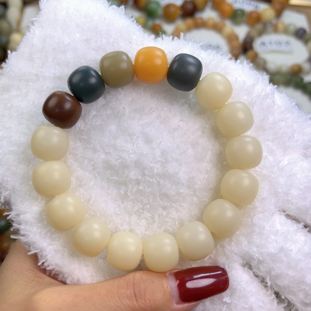 菩提根/象牙果手串干磨老型五顶