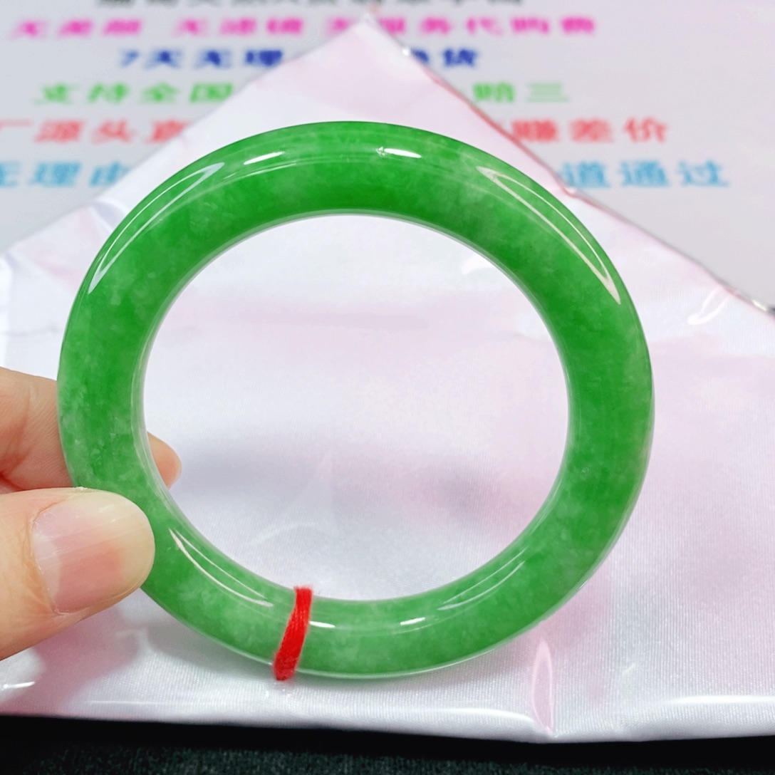 未镶嵌手镯翡翠55.2圈口圆条-完整高货毕业款