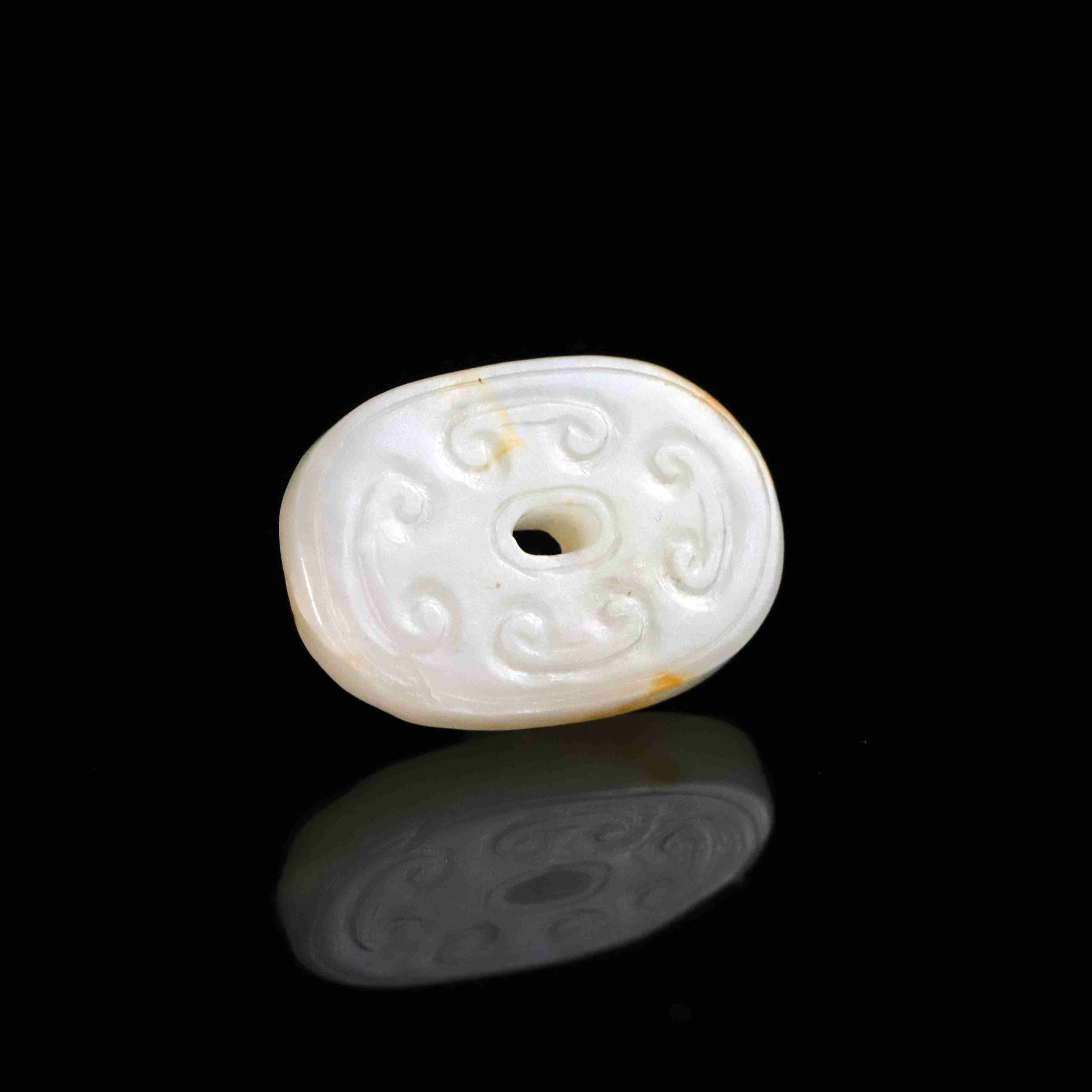 清代和田玉龙纹玉璧-NX