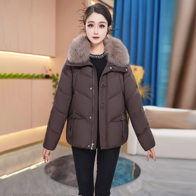 冬季新款气质时尚百搭白鸭绒毛领羽绒服【897#】