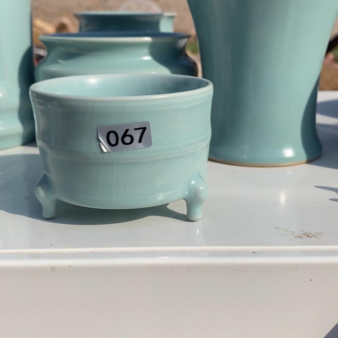 摆件梵***i抱朴汝瓷仿古微瑕