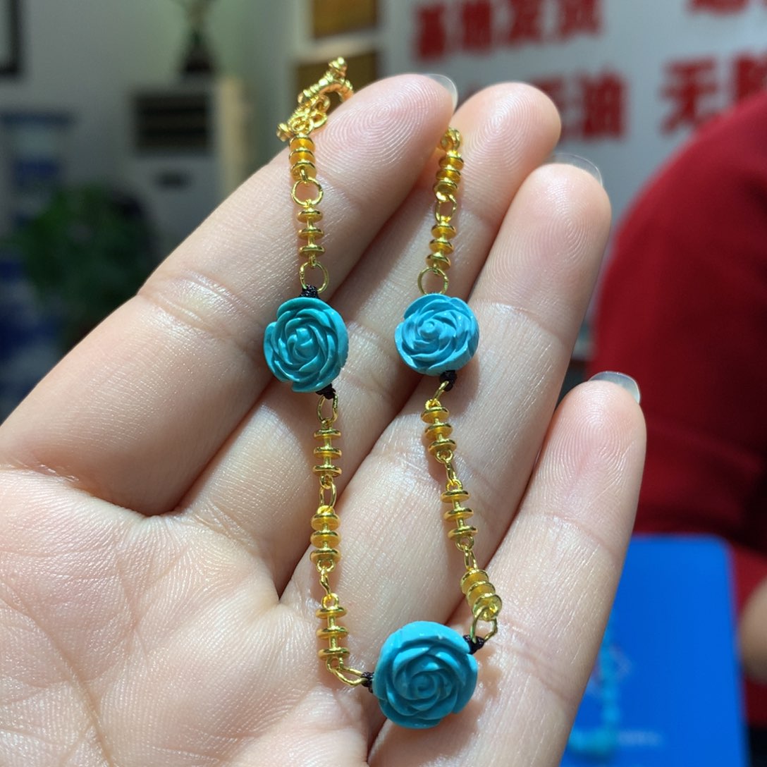 银S925镶嵌绿松石单圈