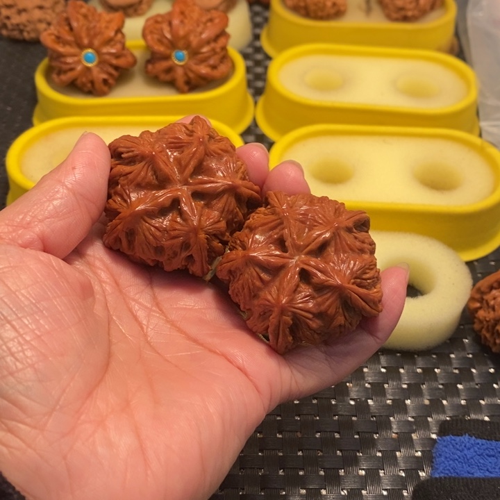 听***雨吊坠文玩核桃五星上将……