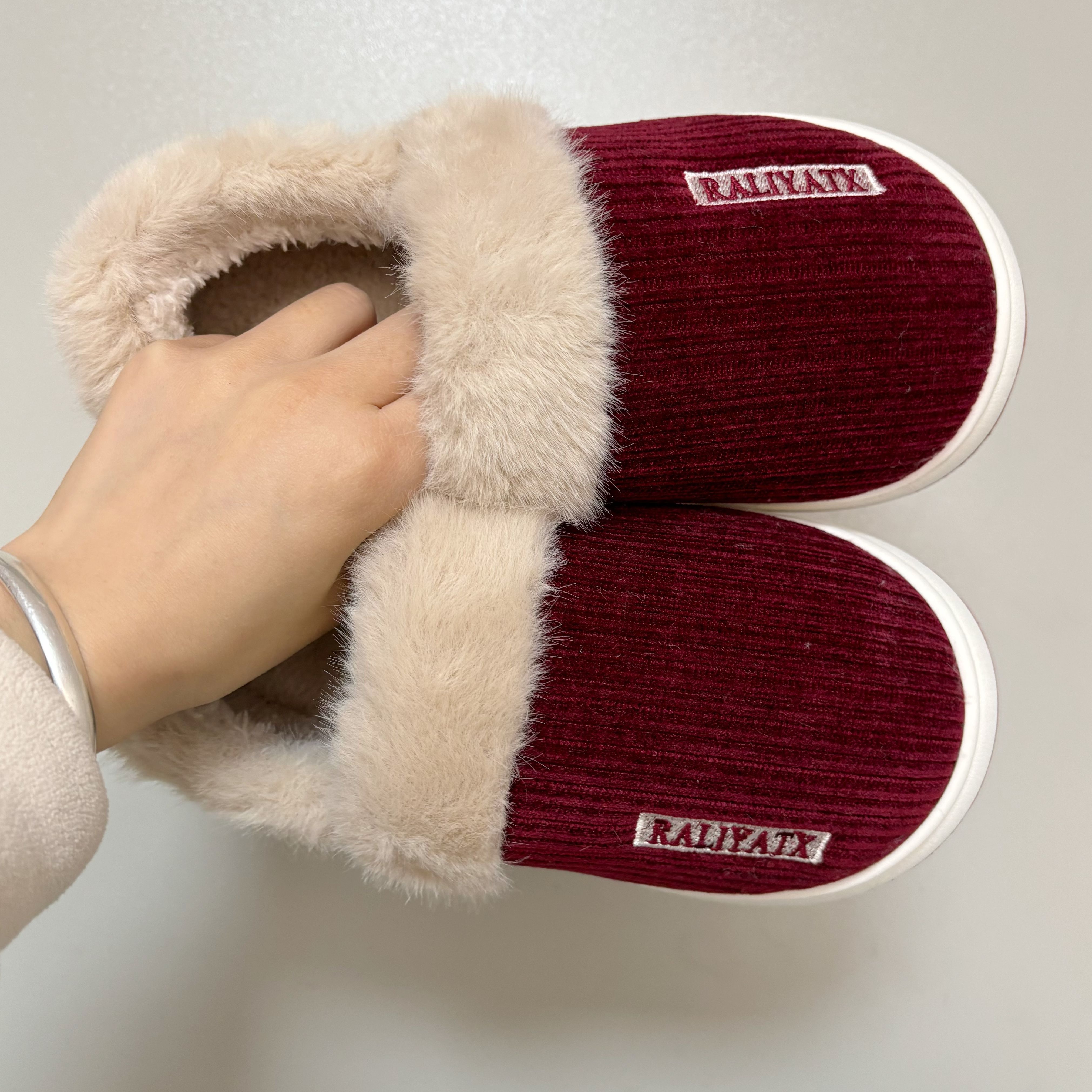 秋冬保暖情侣居家室内加绒24C20灯芯包跟棉鞋