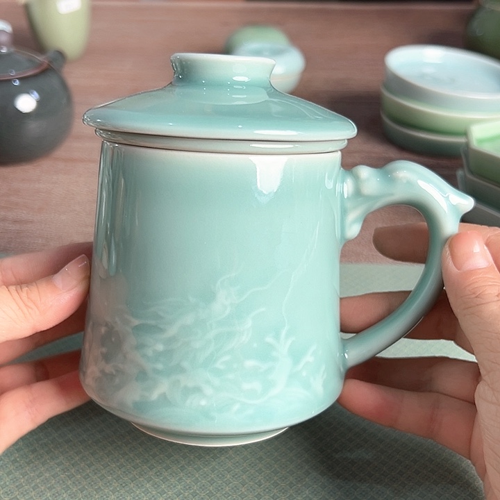 龙泉云间青瓷小米茶器