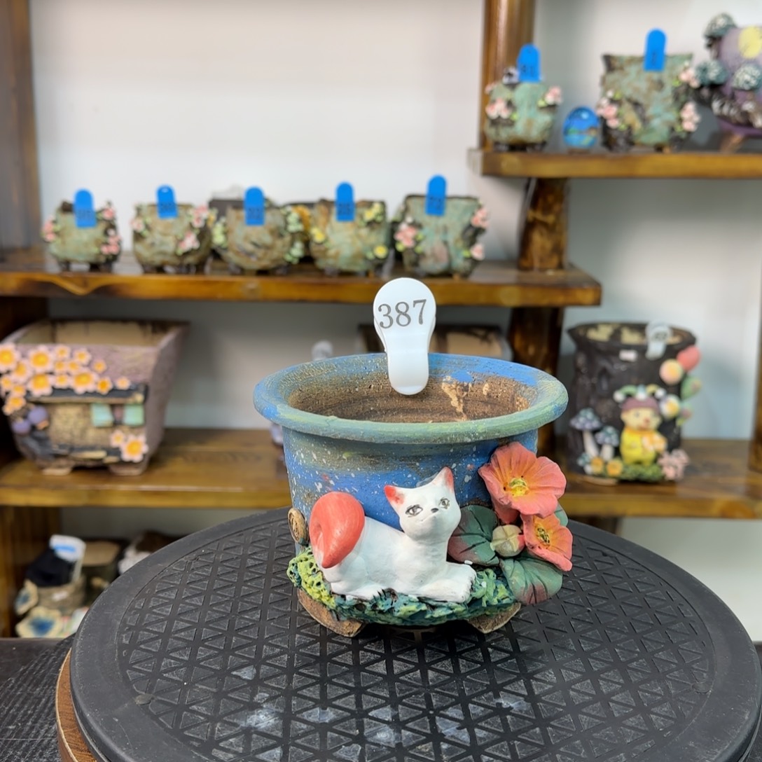 本默花器麦饭石花盆