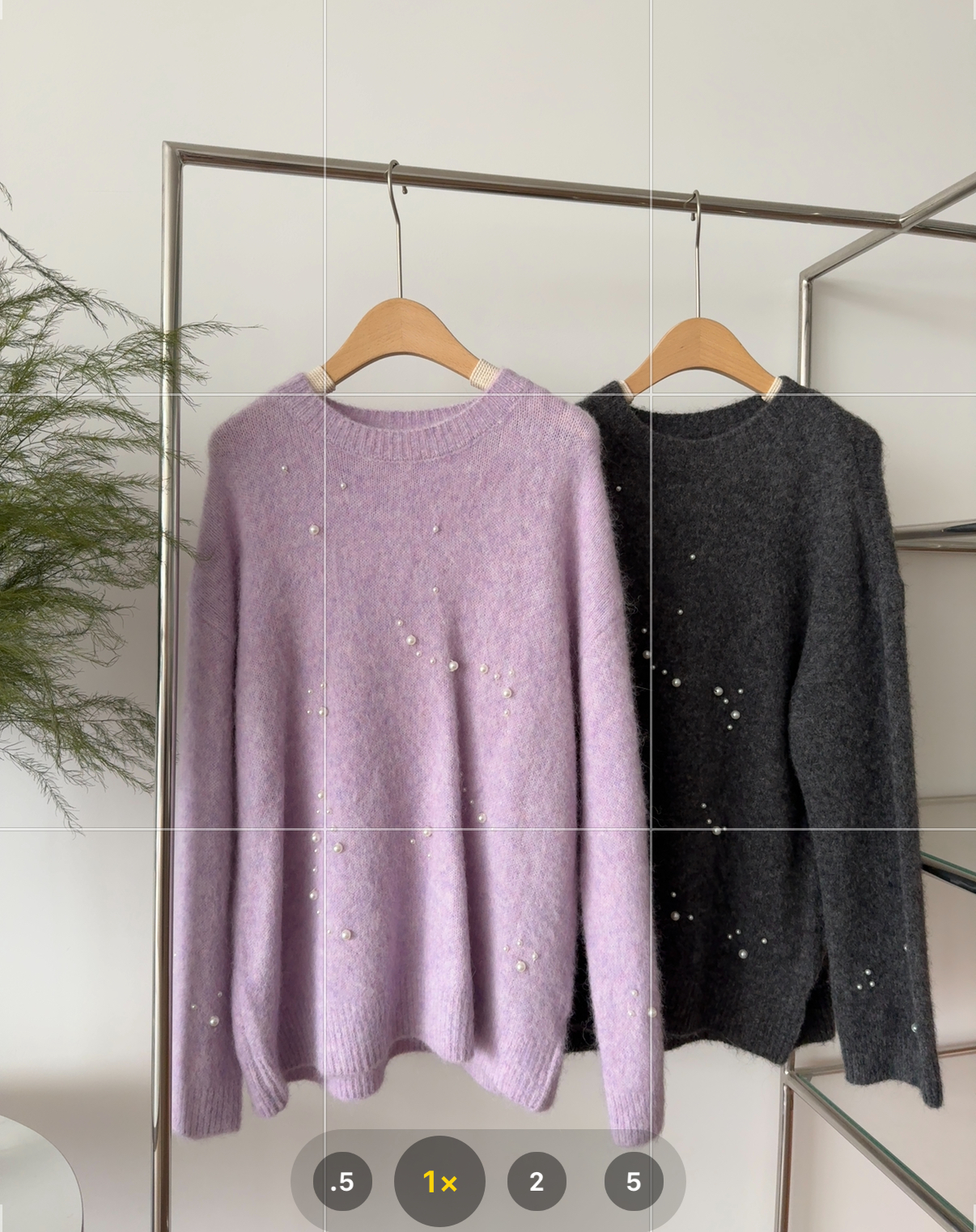 【哈尼家2】珍珠 两色圆领毛衣Y143