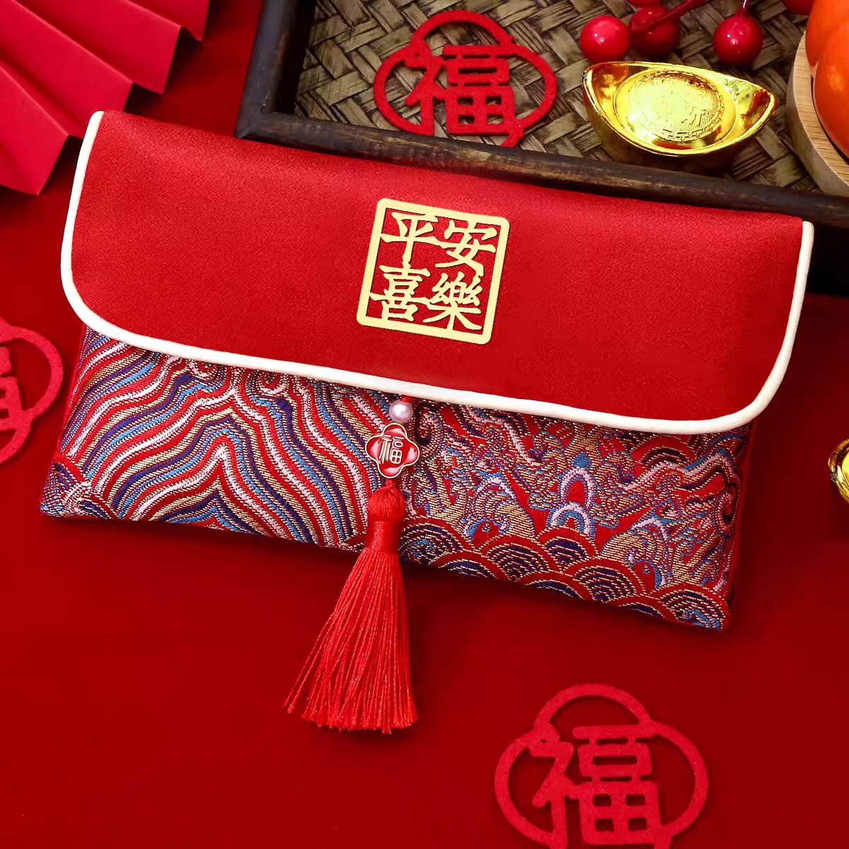 【新年布艺红包】2026马年大红包袋春节过年万元利是封刺绣压岁钱包