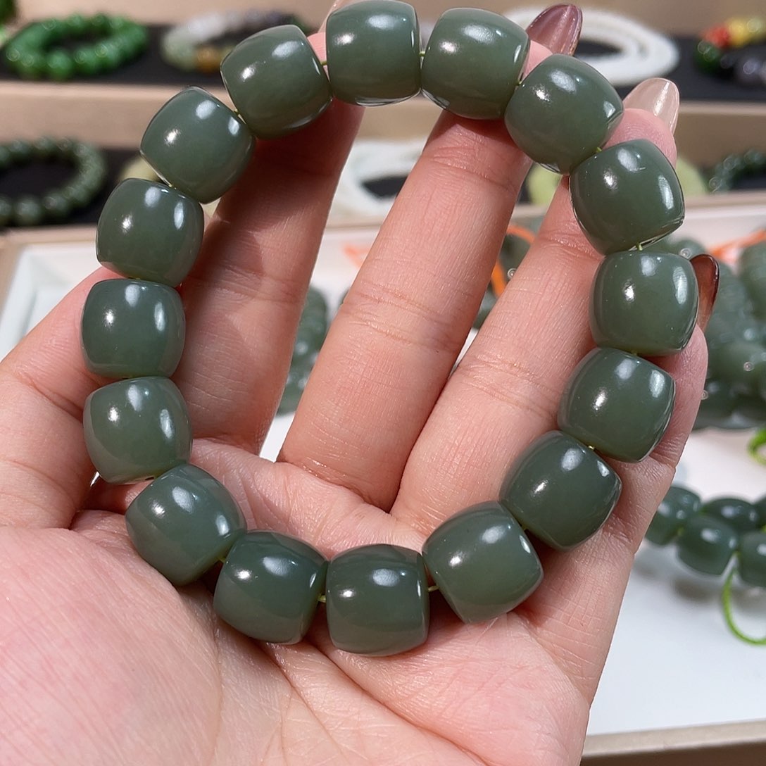 和田玉手链未镶嵌新疆且末蓝14