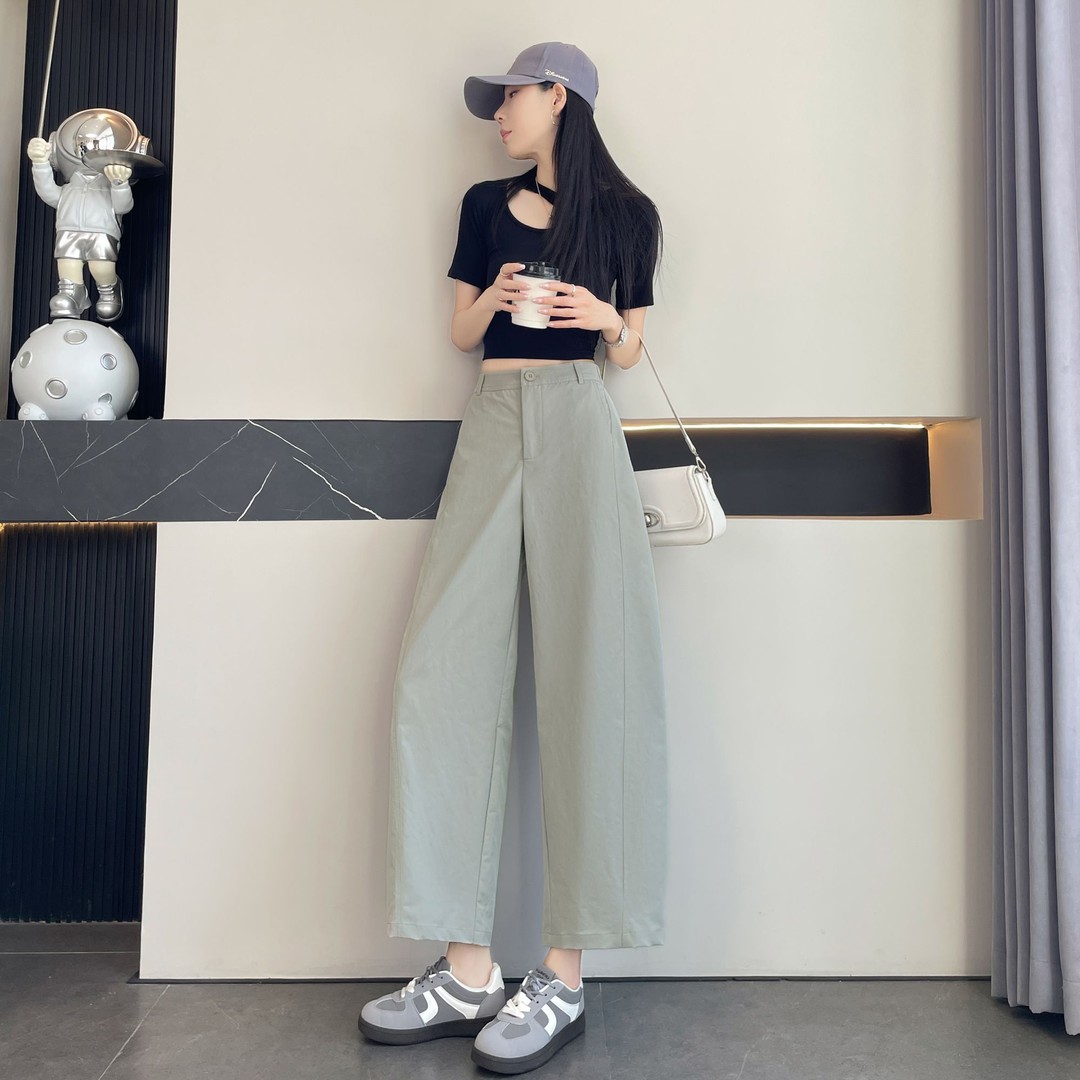 【万达专柜】【三伏天海盐纸片裤】夏季九分休闲裤轻薄韩系小个子2610