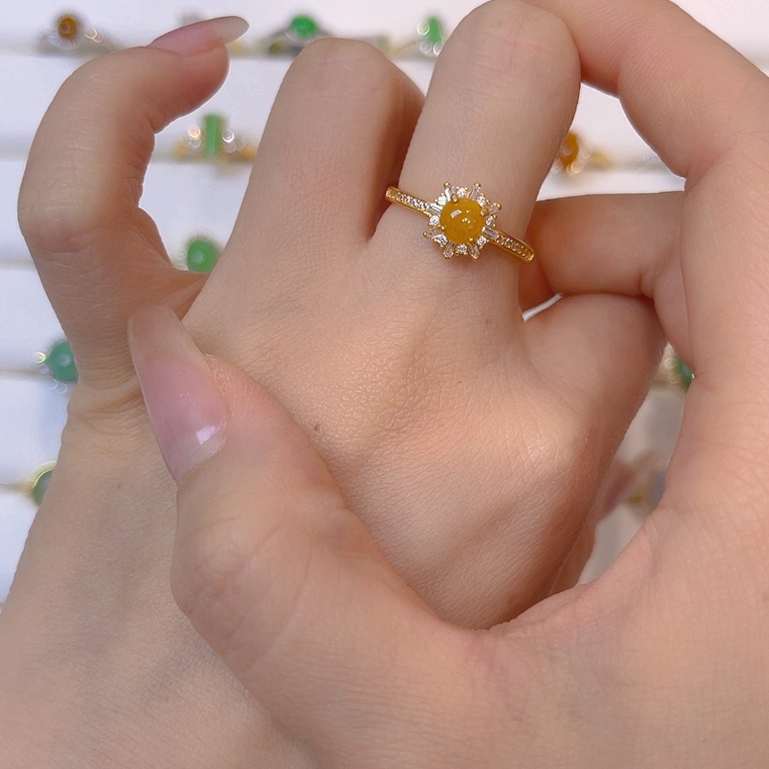 银S925镶嵌戒指翡翠