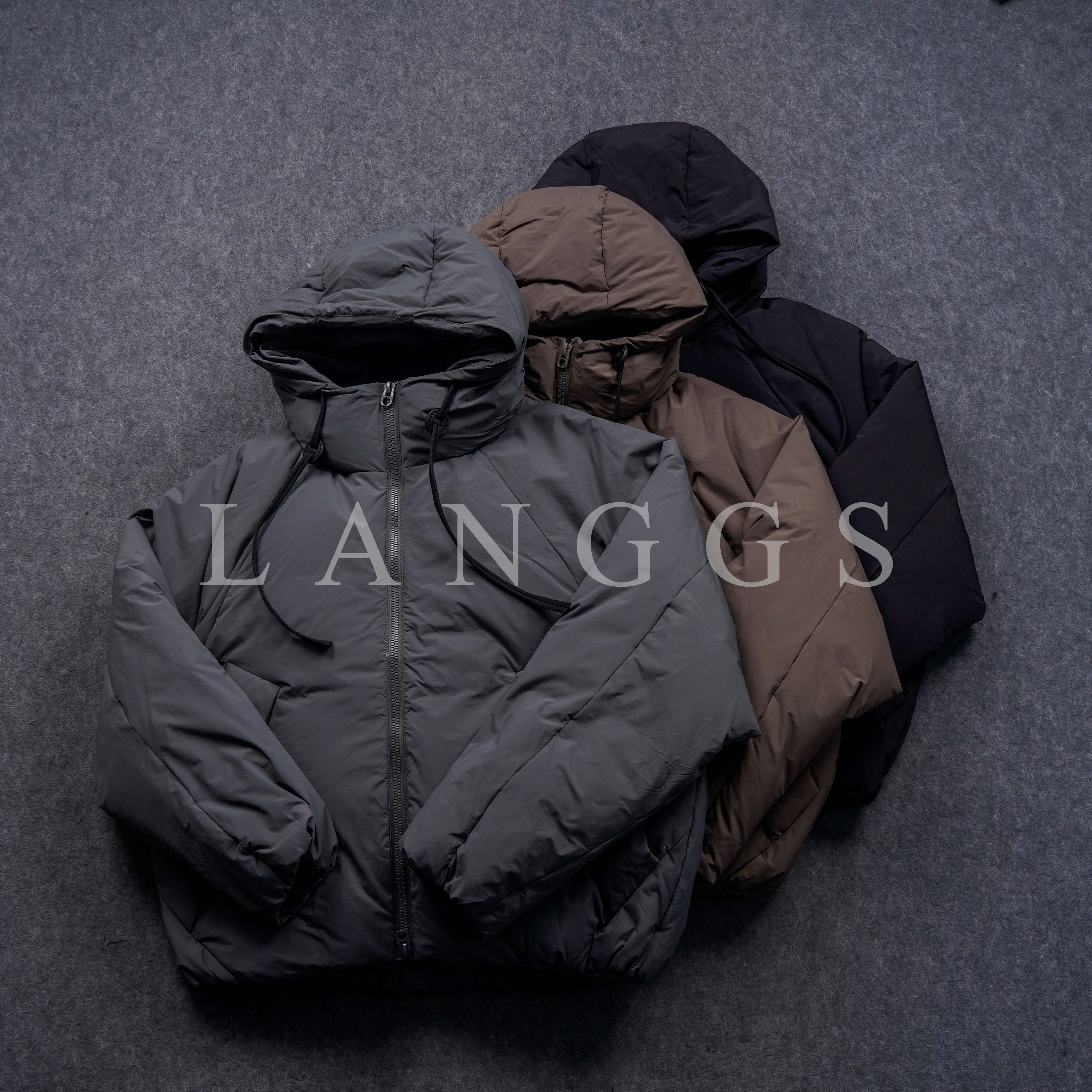 LANGGS&浪叔 冬季潮牌休闲加厚复古白鸭绒羽绒服-M42561E