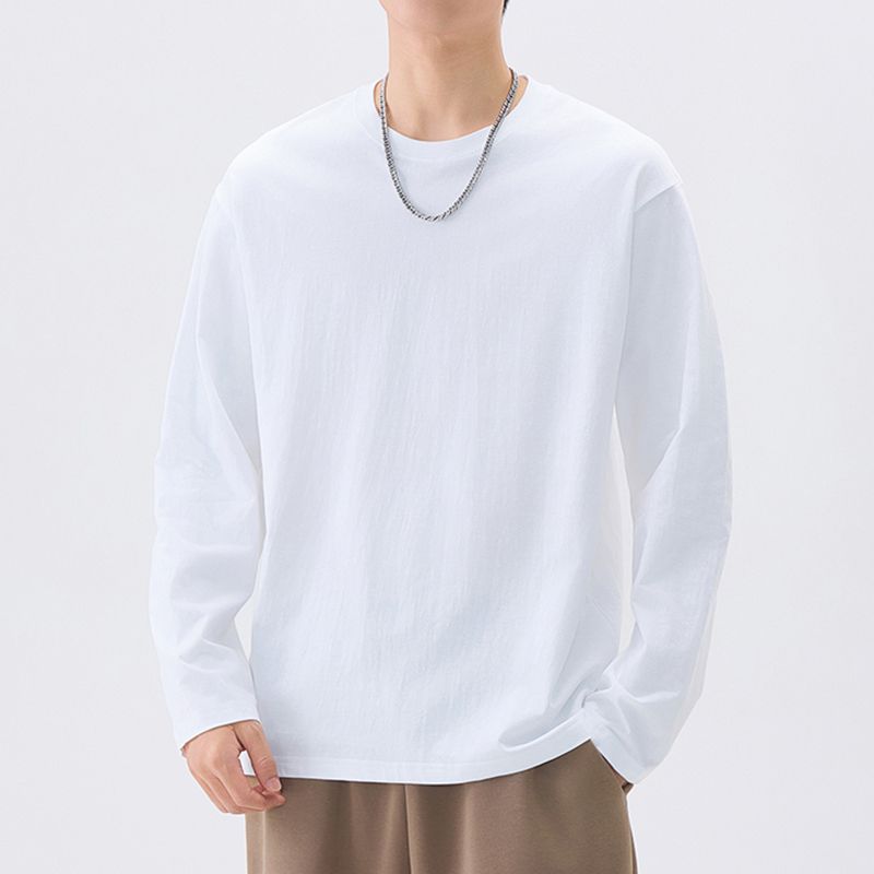 Mexican/稻草人纯棉长袖T恤男士内搭白色打底衫男款上衣服男装秋