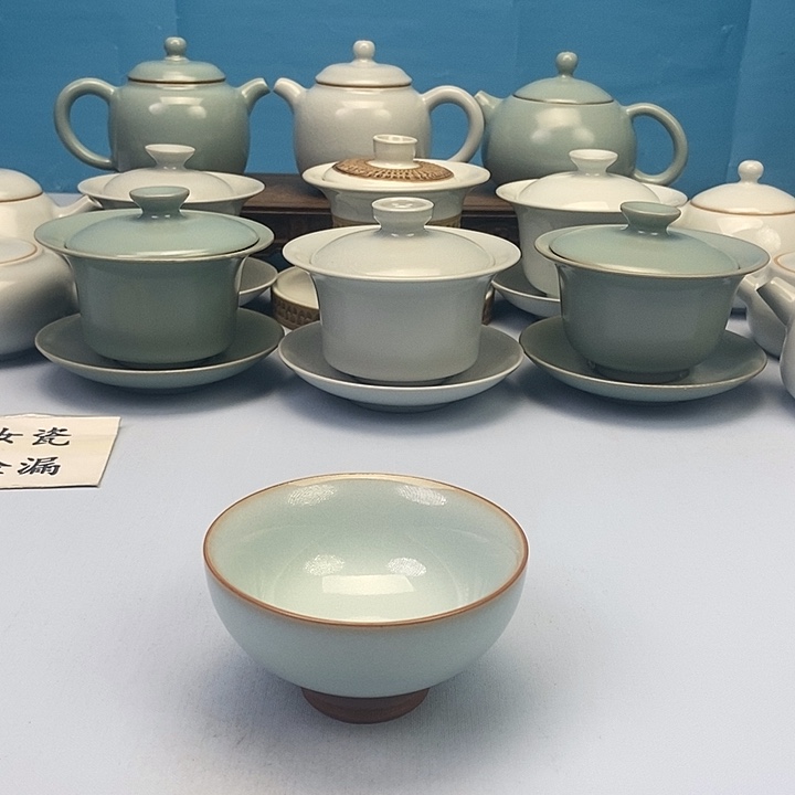 碗天青碗杯原矿原釉原产地