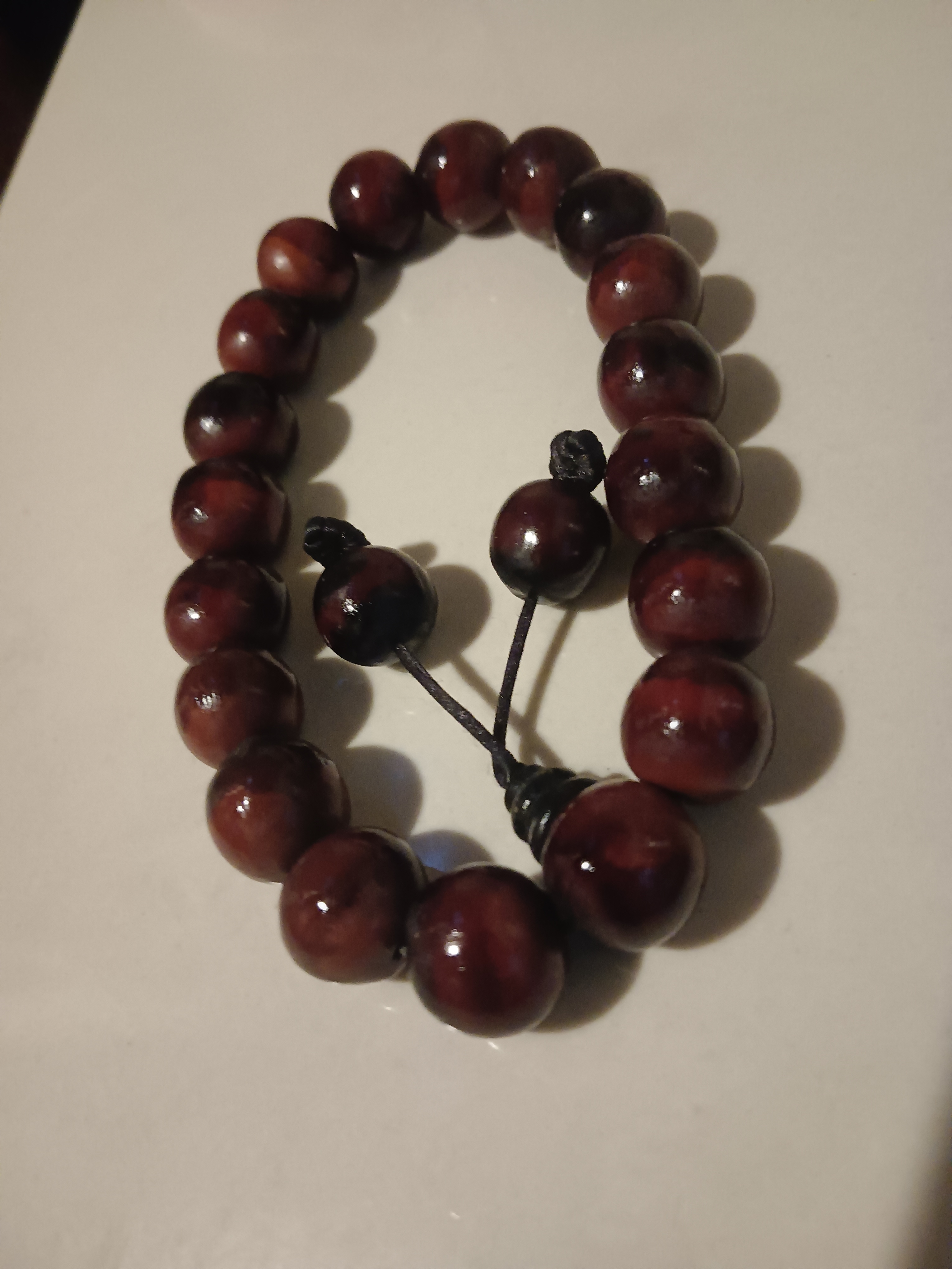 非金属木质手链 鬼见愁近圆红手持18颗