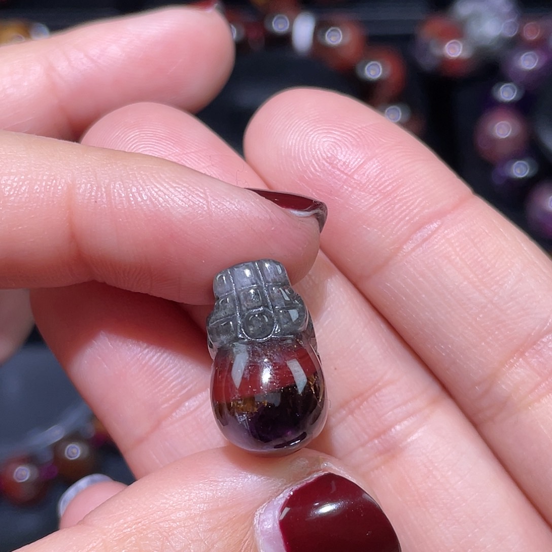 水晶极光貔貅未镶嵌心**橙