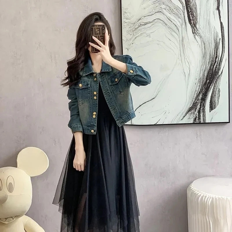 短款法式单排扣短外套春季宽松时尚上衣休闲复古洋气百搭韩版秋季