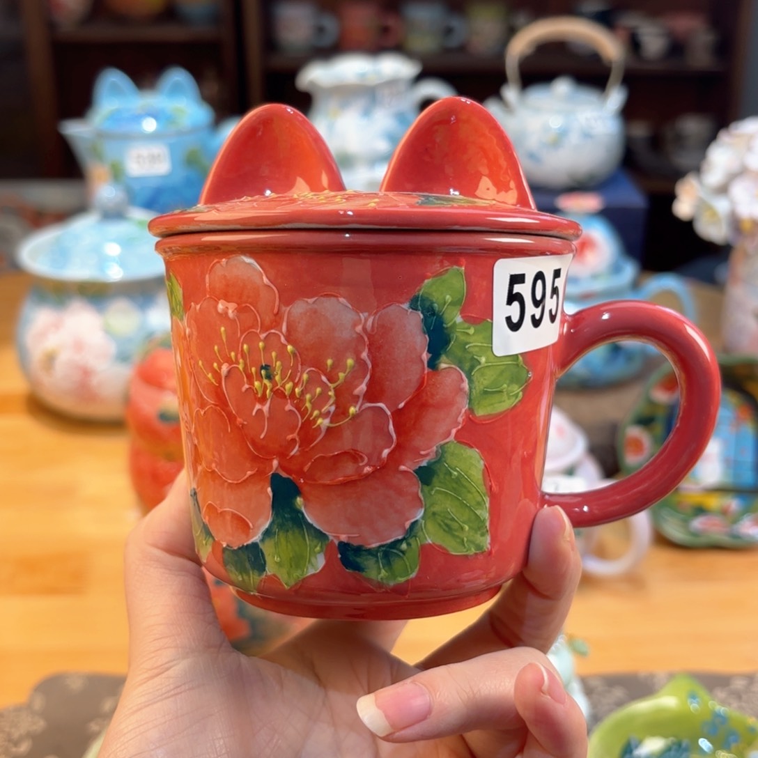 景德镇手绘高温釉下彩陶瓷茶具