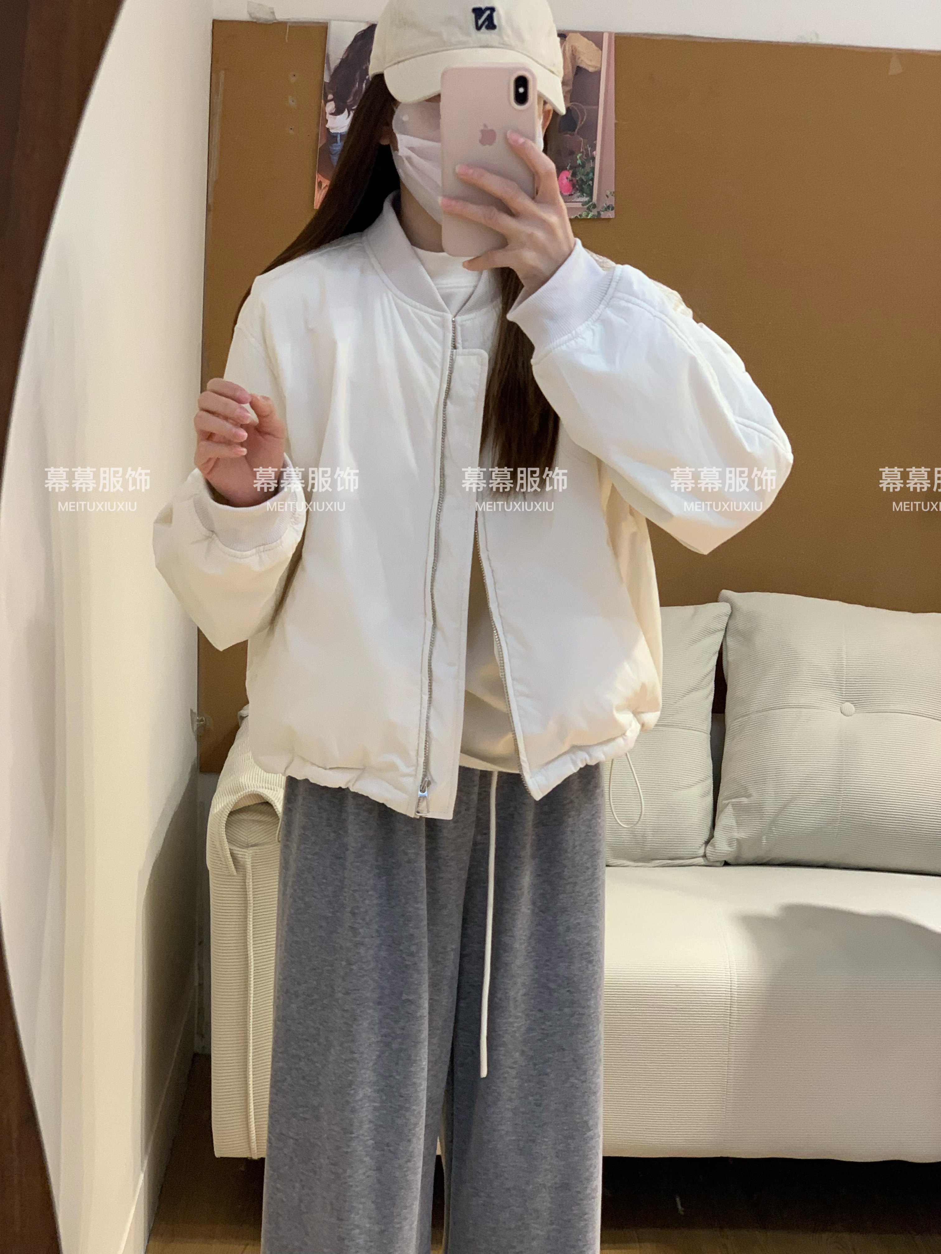 冬宽松休闲立领拉链小个子保暖棒球棉服棉衣夹克上衣短外套女660 