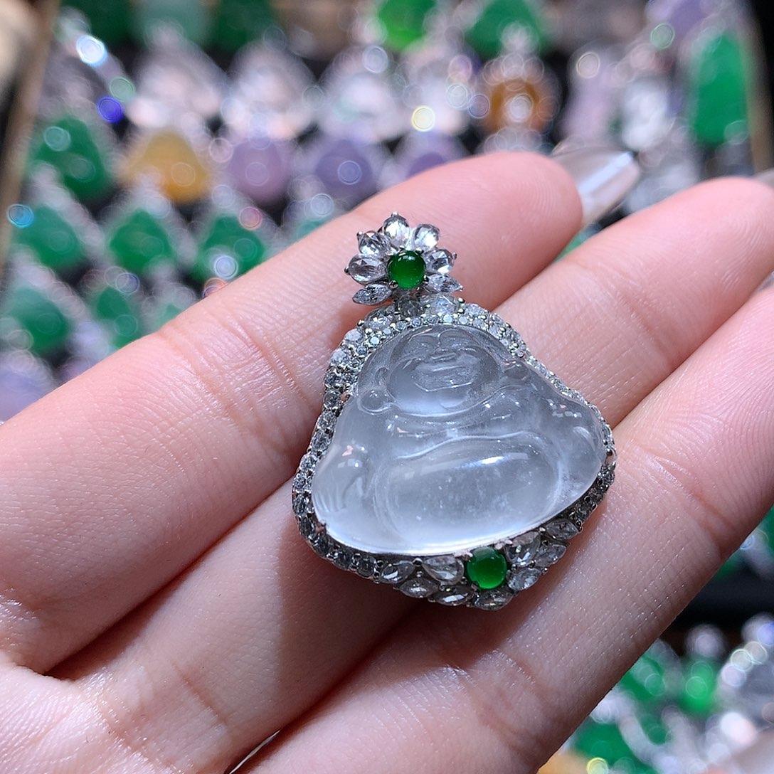 石英质玉吊坠(不含链)银S925镶嵌