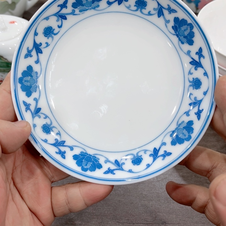 盘釉下五彩的瓷器和瓷器