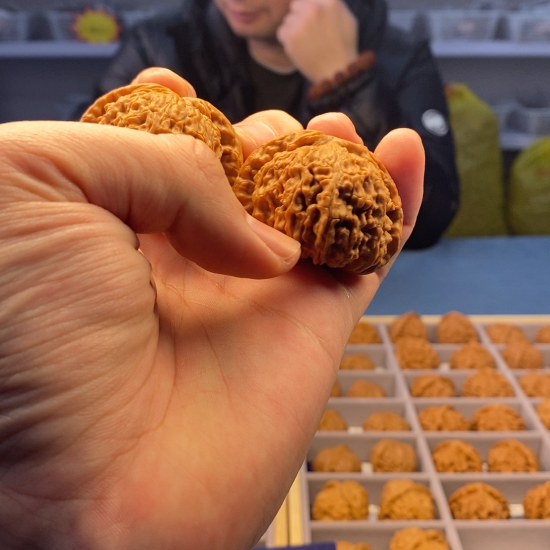 把件文玩核桃微修白狮子46mm