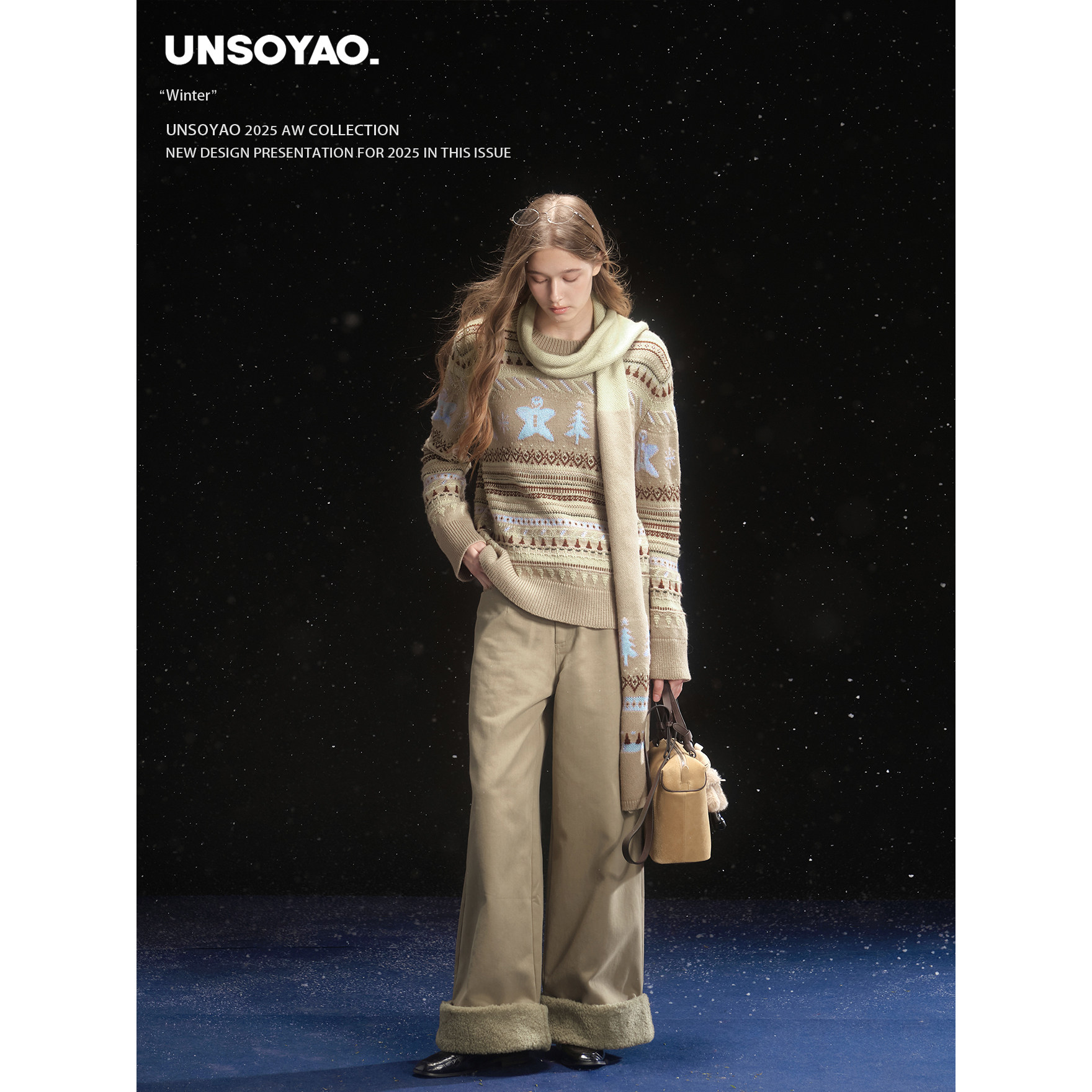 本期重磅！“姜饼小雪人”元旦跨年氛围感立体工艺费尔岛毛衣围巾