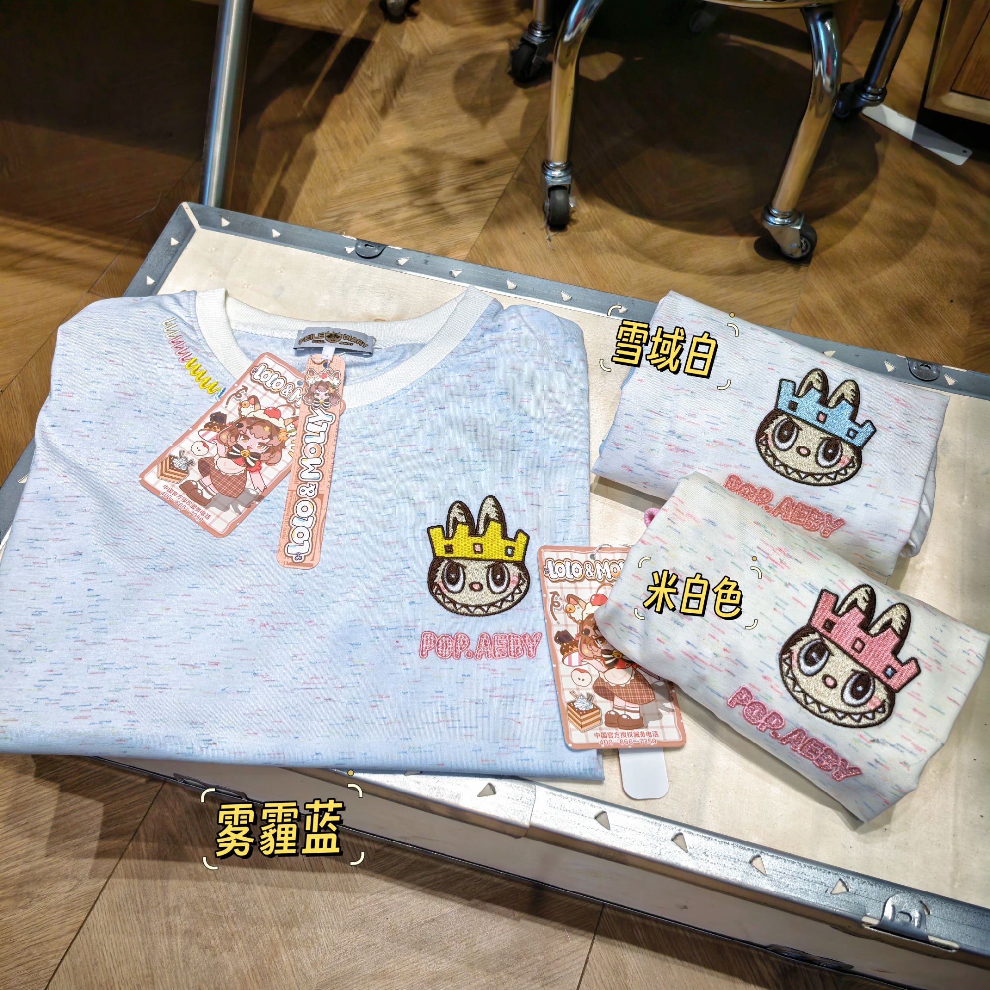 王冠布布新款 韩系彩丝棉刺绣T恤  青岛代工2376