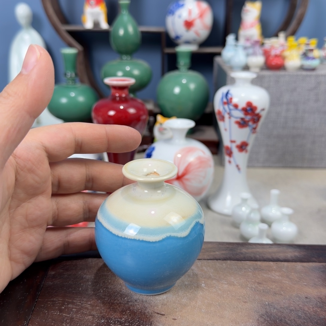 陶瓷手工小花器摆件