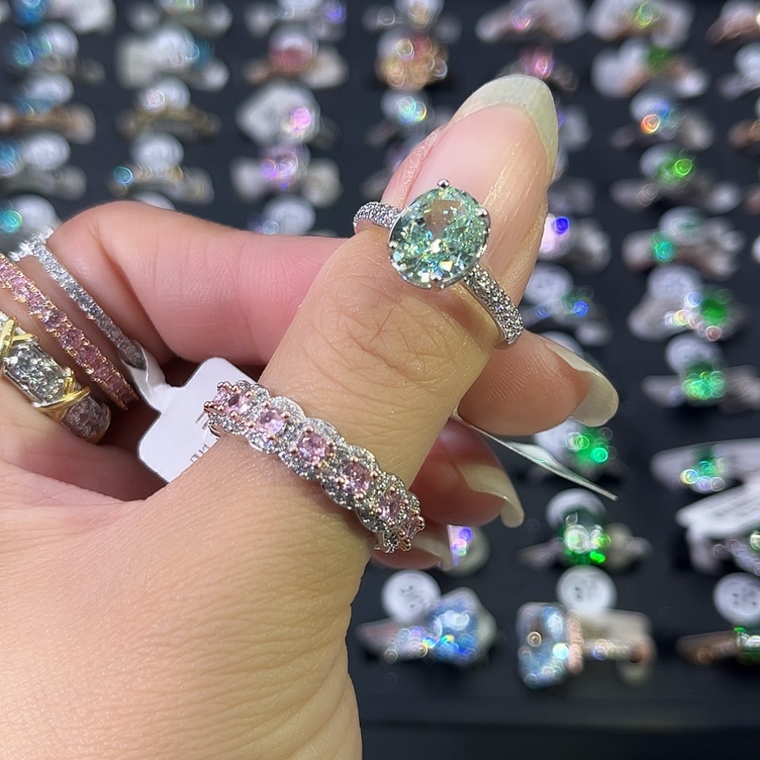 莫桑石非金属SH椭圆鸽子蛋帕绿三卡-14