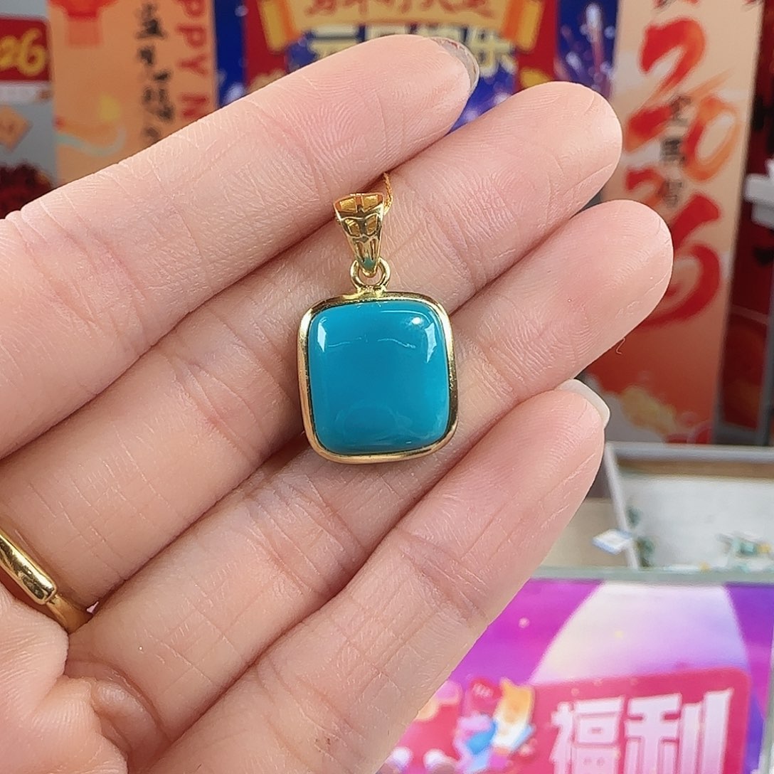 绿松石银S925镀金镶嵌珠宝奇石