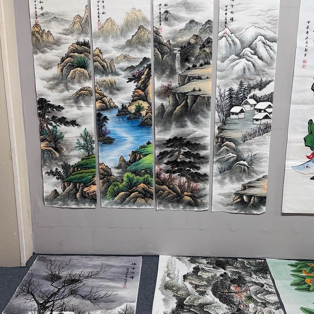 国画王*新尺寸35X140手绘作品 