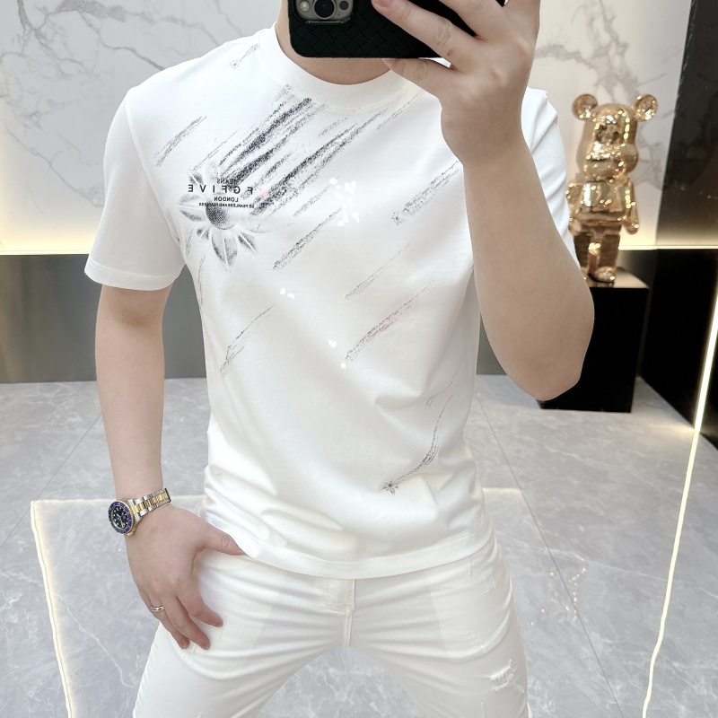 度尚-2025新款男士夏季高品质冰麻针织时尚潮流休闲圆领短袖t恤