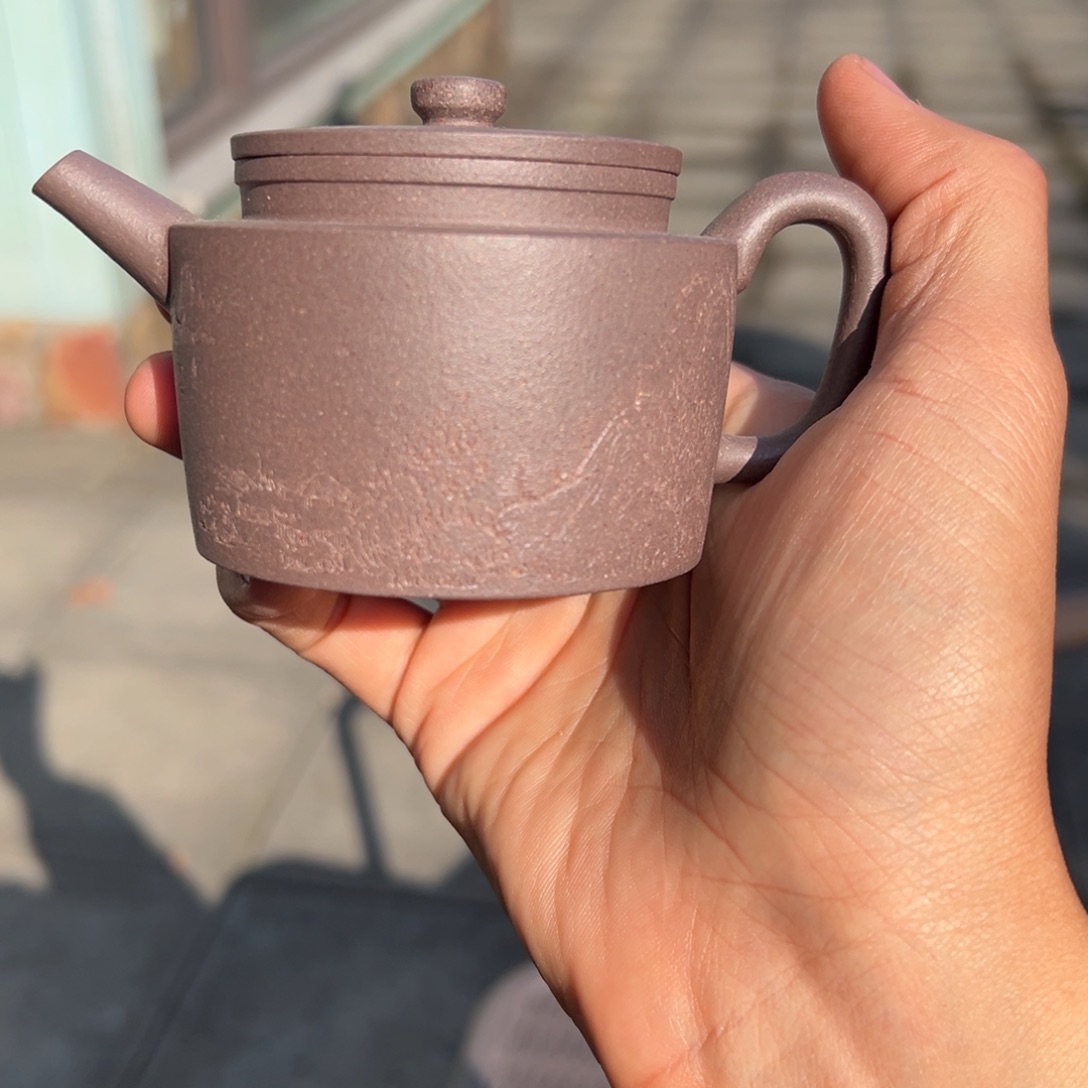 T***n紫砂茶壶灰鼠皮折肩