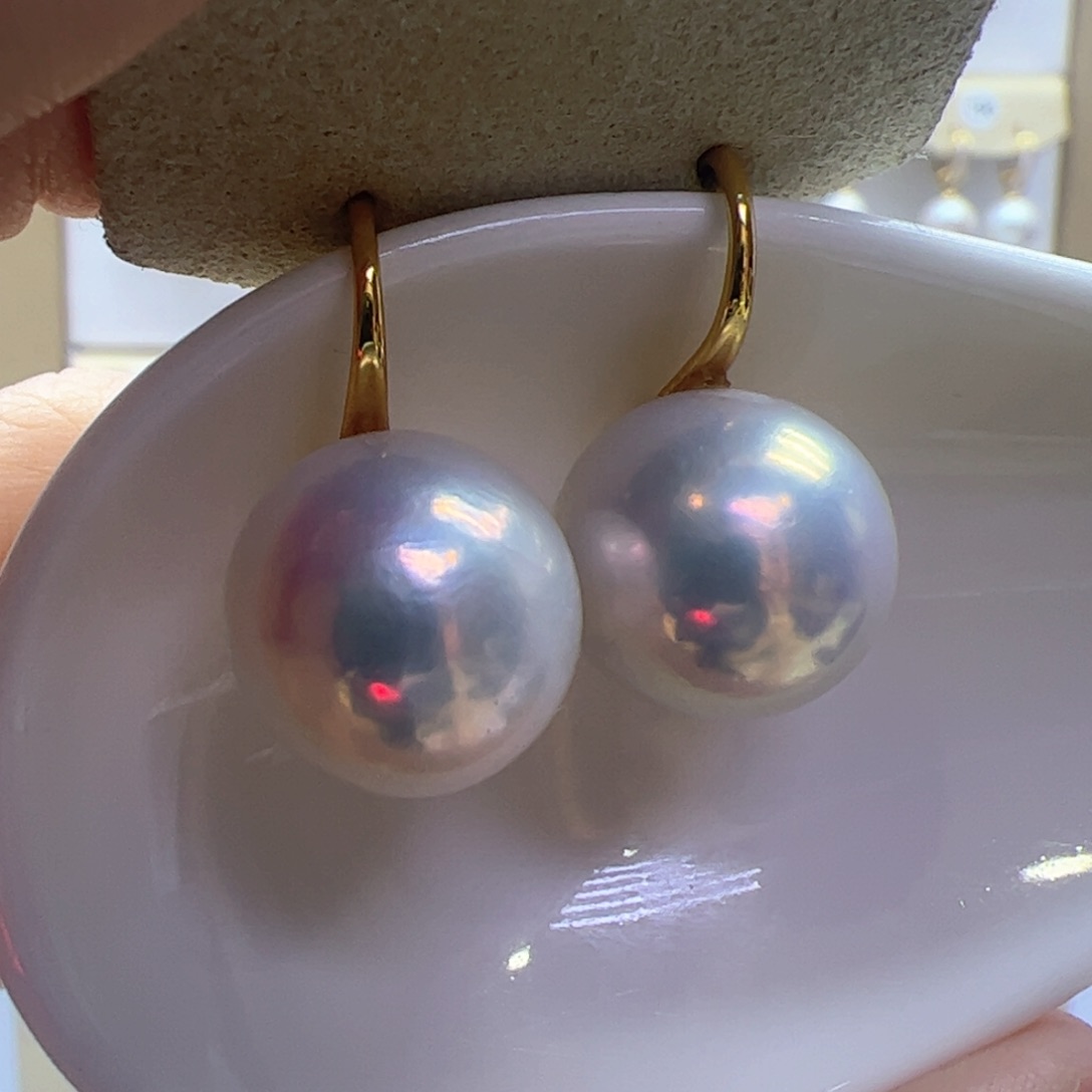 淡水珍珠耳饰银S925镶嵌