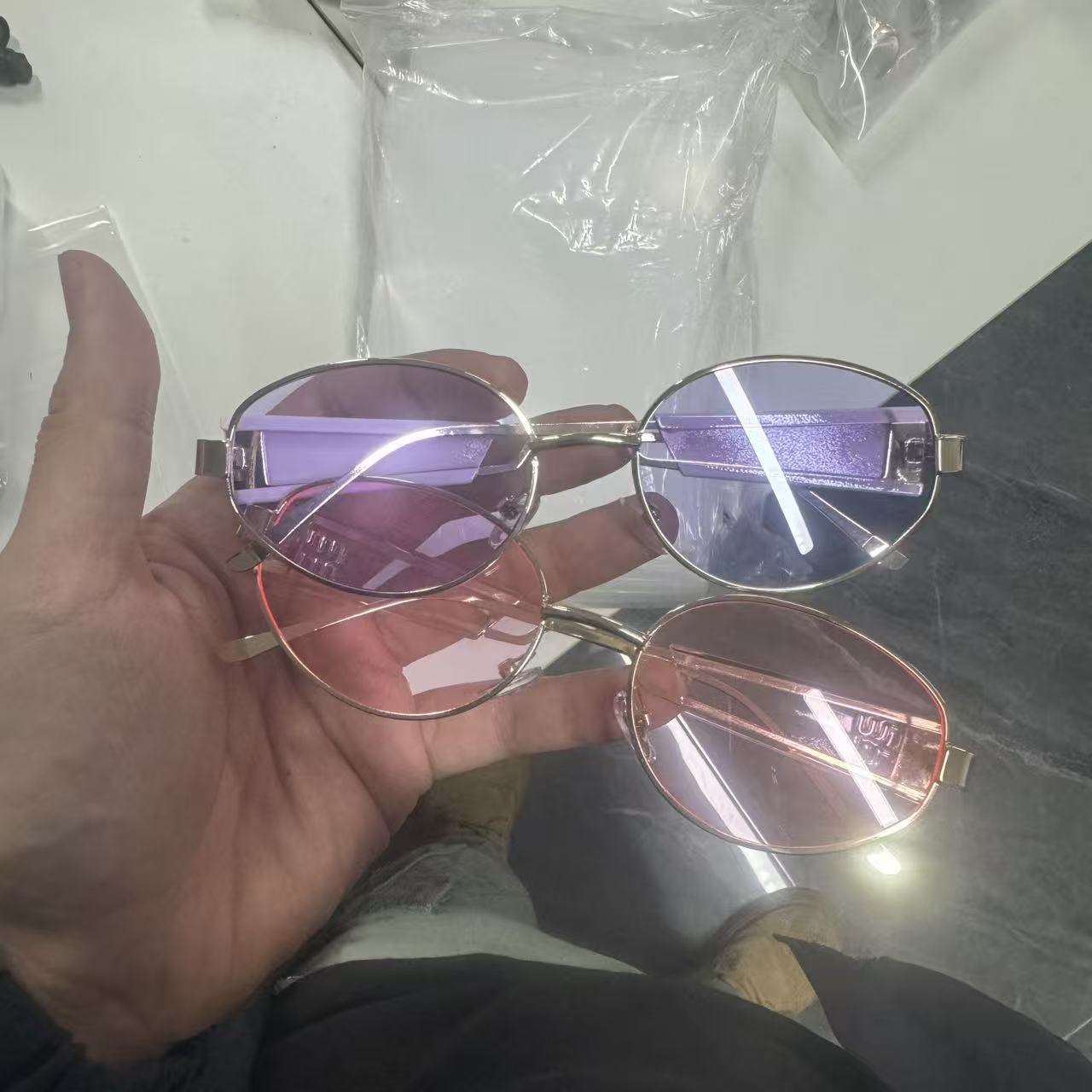 【mm 眼镜】金色十字眼镜网红时尚复古百搭