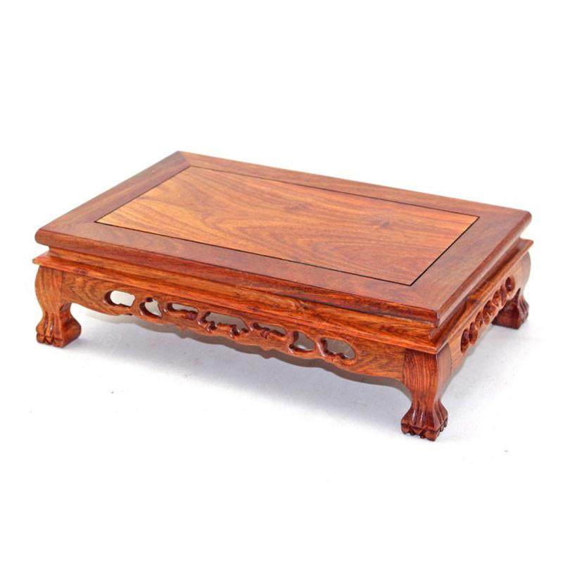 花梨木雕刻佛像奇石摆件底座长方形实木茶壶花瓶盆景鱼缸底座托架