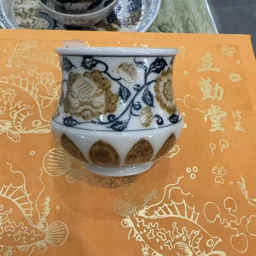 【立勤堂】四项花卉杯子 景德镇  瓷器 lqt0037