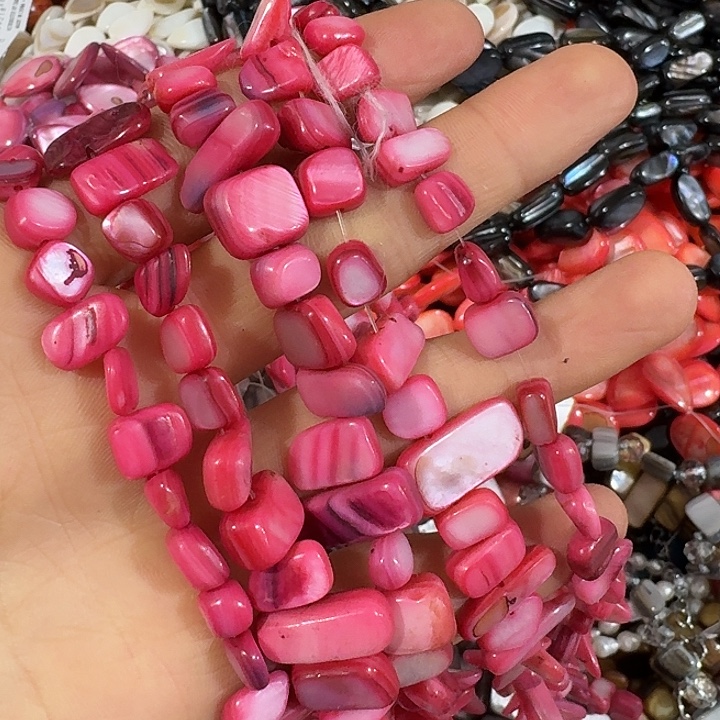 玛瑙/玉髓合金珠宝半成品2条红色不规则长方形
